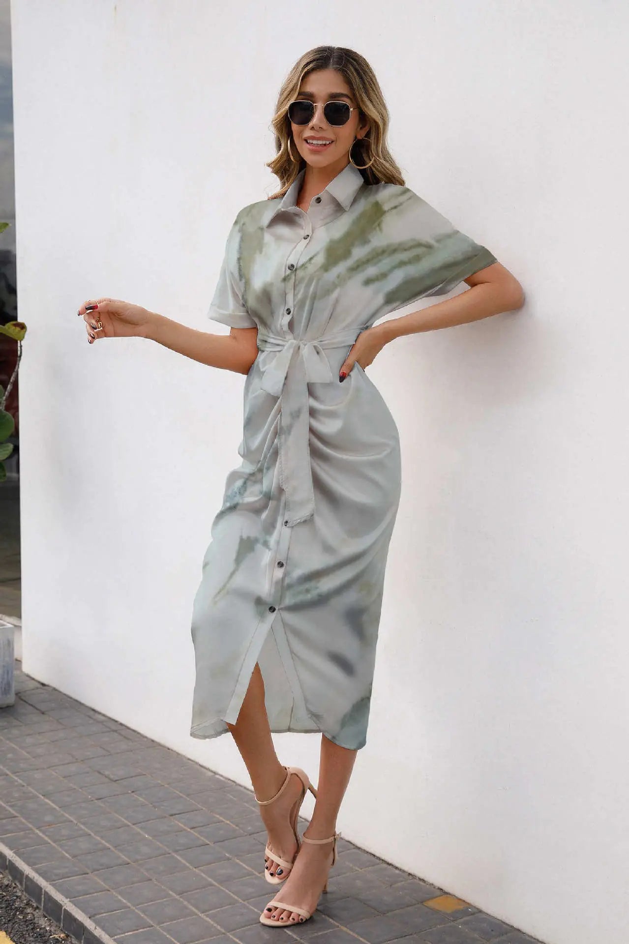 Spring Breeze Long Shirt Dress