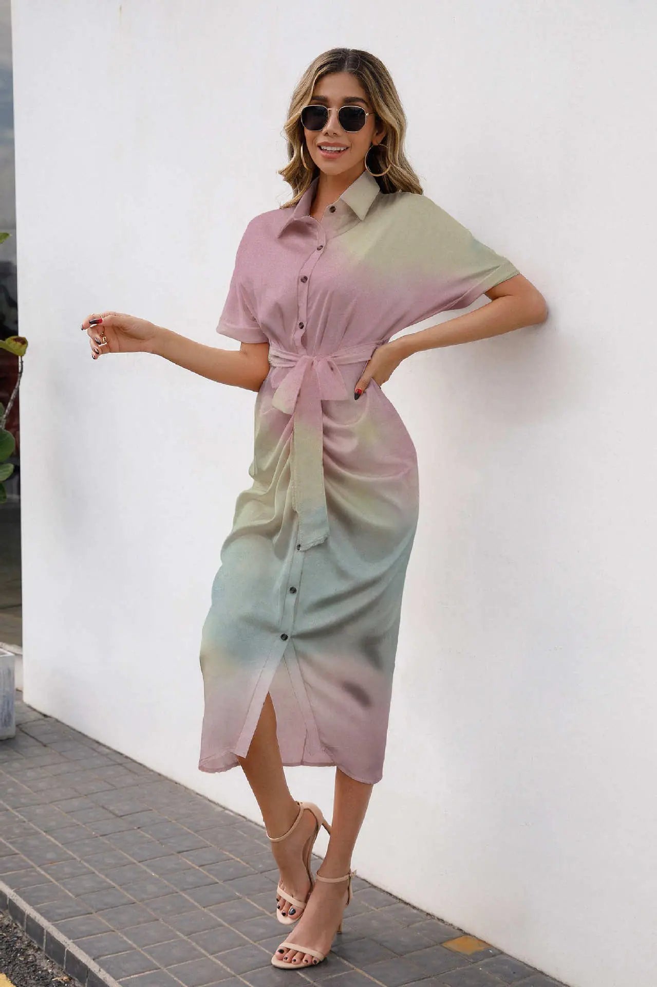 Spring Breeze Long Shirt Dress
