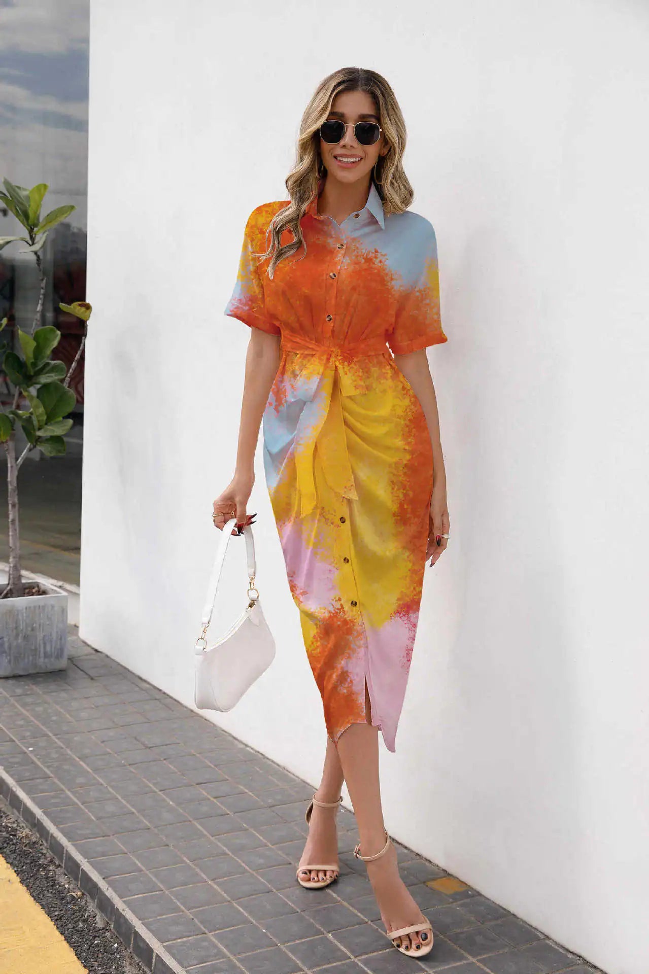 Spring Breeze Long Shirt Dress