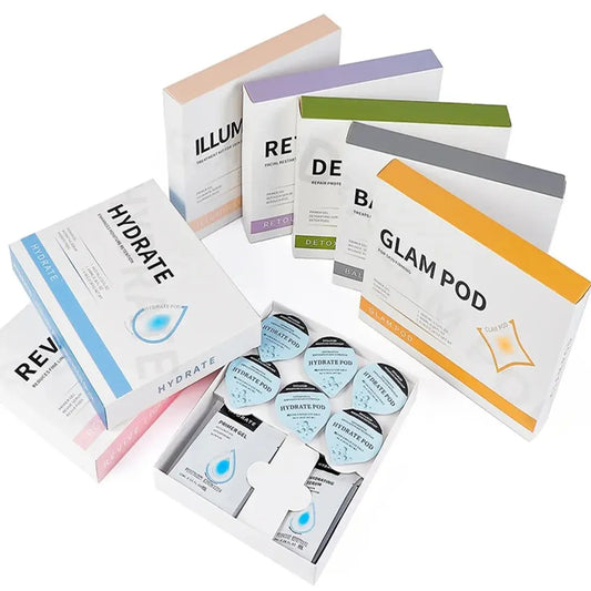 5 pcs Glam Pod For Aqua Facial Machine CO2 Pods For Bubble Facial Beauty Machine Bubble SkinCare Revive Pods co2 Capsule Gels Élixir Haute