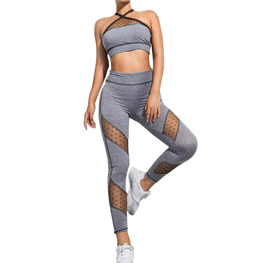 Elegant Mesh Back Yoga Set