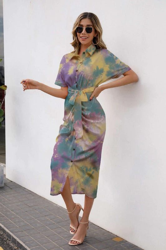 Spring Breeze Long Shirt Dress